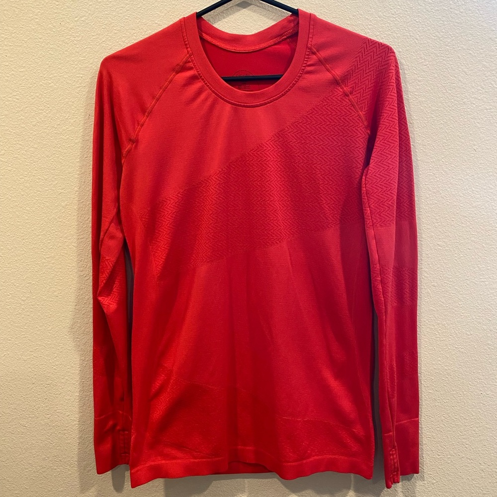 Oiselle long sleeve red/orange